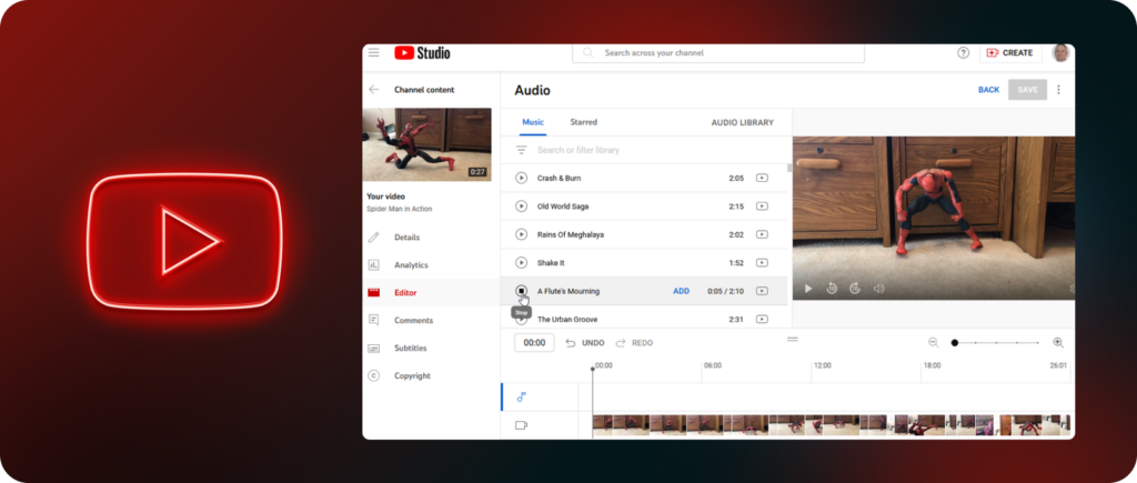 Built-in YouTube Editor