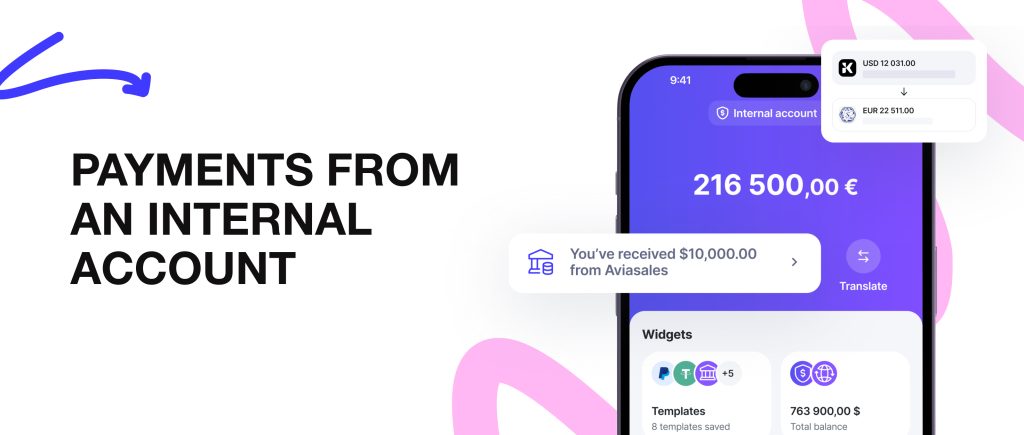 Payments from an internal account